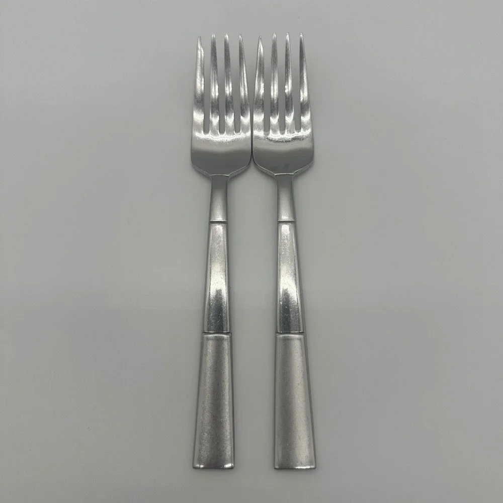 Oneida Echo Salad Forks 18/10 Stainless Steel Flatware Set of 2 Silver 7.25in